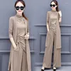 Kvinnors tvåbitar byxor Spring Autumn Fashion Tracksuit Knickad jacka Coat Vest Three Set Women Outfits Suit