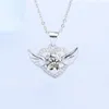 Ожерелья с подвесками, модное ожерелье в форме крыльев, блестящие кристаллы, корейский стиль, подлинное серебро 925 пробы, игла для женщин и девочек