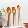 Spoons Japanese-Style Long Handle Wooden Spoon Coffee Stirring Rod Tea Dessert Mixing Soup Tableware Kitchen Supplies