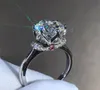 Espumante artesanal de luxo jóias pura 925 prata esterlina corte redondo branco topázio cz diamante pedras preciosas feminino casamento noivado ban4305067