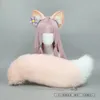 Zapasy imprezy Pluszowe włosy uszy zwierząt Zestaw nagłówek Futrzany Uch Earband Pink Cute Headpiece Anime Lolita Cosplay Akcesoria