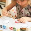 Other Festive & Party Supplies Festive Supplies 15Pcs Transparent Blank Round/Heart Acrylic Cake Toppers Diy Wedding Birthday Party Cu Dhxh7