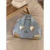 Ontwerper Viviene Westwoods tas Viviennewestwood keizerin-weduwe Saturnus geborduurde geruite bowlingtas dameshandtas mesh rode plaid