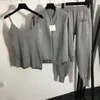 MBCK Designer Tracksuit Feminino Roupas Padrão de mangas compridas Sorto e calças de moletom casual de 3 peças