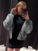 Kvinnorjackor Fashion Sequined Sparing Short Jacka Kvinnan Slipper förtjockar långärmad lös kappa Autumn Winter Party Streetwear 231212