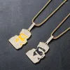 Pendant Necklaces Meirenpeizi Fashion Gold Color Men's And Women's Neutral Necklace Hip Hop Wind Humanoid Jewelry