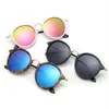 Lunettes de soleil rondes rétro femmes hommes lunettes de soleil de conception classique de haute qualité monture de tortue noire UV400 lunettes avec étui pour femme M295N