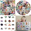 Other Decorative Stickers 50Pcs Retro Butterfly Stickers Moths Butterflys Moth Iti For Diy Lage Laptop Skateboard Motorcycle Bicycle S Dh5Qd