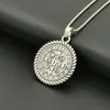 10 Stuks Antiek Zilver Ronde Sint-Benedictus Hanger Ketting Munt Medaillon Ketting Talisman Sieraden A-556d