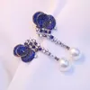 Pendientes De Botón Madre De La Perla Mariposa Azul Lindo Elegante Para Las Mujeres Joyería Fina Regalo Femenino Plata De Ley 925 Con Circón Cúbico