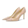 Dress Shoes Spring/Summer Lacquer Leather Pointed Panel Single Thin High Heel Banquet Versatile Large And Small Women's Shoe