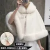 Futrzany szal Suknia ślubna Płaszcz ciepły biały duży rozmiar na zimę