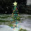 Lawn Lamps 1pc Christmas Tree Lights Solar Powered LED Xmas Flickering String Decoration For Home Year252F