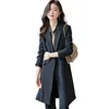 Costumes pour femmes Veste de costume mi-longue Bureau Dames Blazers de banlieue Coupe-vent professionnel Femme Noir Automne Hiver Trench Coat