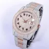 Zegarek na rękę Diamond Mens Watch Automatyczny zegarek mechaniczny 41 mm ze stalową stalową bransoletką na rękę Diamond Stael Worristwatch Montr284n