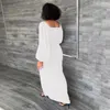 Casual Dresses Fashion V-neck Long Sleeve High Waist Slim Solid Color Dress Spring Business Dinner Elegant Women Vestidos