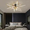 Lustres modernos estilo simples LED candelabro para sala de estar quarto jantar estudo lâmpada preto ouro design controle remoto luz de teto