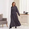 Etnische kleding Dames Eid Moslim Jurk Abaya Ramadan Marokko Feestjurken Dubai Abaya Kaftan Vestidos Arabische Lange Gewaad Effen Kleur Bescheiden