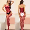 Body de red Sexy para mujer, trajes de lencería, Body de rejilla de alta elasticidad, ropa erótica para mujer, traje ajustado de malla sexy