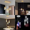 Lampy wiszące Bubble Crystal LED LED Modern Ściana Living Jadalnia sypialnia Korytarz Korytarz Indoor Wystrój Oświetlenie Złoto/Srebrne