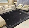 JH Design Casual Black Carpet Super Big Coffee Shop Clothing Store Carpet Retro Svart och grå Non -Slip Mat Fashionable Rug