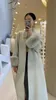 女性のウールブレンド有名なデザインファッションデタッチ可能なナチュラルキツネの毛皮のトレンチオーバーコート冬の女性
