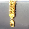 BRACCIALE DA UOMO IN VERO ORO GIALLO 24KT HGE 9 POLLICI PESANTE LUSSO IPOTENUSA NUGGET GIOIELLI S CHAMPION Design internazionale317b