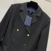 Damenanzug im Frühherbst, neue helle Linie, zweireihig, langärmelig, Revers, Slim-Fit, Retro-Stil, einfarbig, Anzugjacke