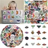 Other Decorative Stickers 50Pcs Retro Butterfly Stickers Moths Butterflys Moth Iti For Diy Lage Laptop Skateboard Motorcycle Bicycle S Dh5Qd