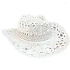 Berets Hollow Out Bride Letter Cowgirl Hat Novelty Cowboy Summer Beach Western Fancy Dress Accessory Drop234s