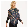 Sjaals Nieuwe 100% Zijden Sjaal Dames Grote Sjaals Desire Tree Print Stola Vierkante Bandana Hoofddoek Vrouwelijke Foards 130Cm Drop Delivery Fash Dhjke