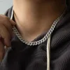 Hip Hop Jewelry 925 Sterling Silver 6mm/8mm Bredd 2Rows VVS Moissanite Iced Out Cuban Link Chain