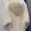Manteau tissé en fausse fourrure pour femme, veste Double face à manches longues, Style doublure, hiver 2023