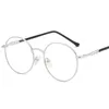 新しい女性メガネ光学フレームメタルラウンドグラスフレームクリアレンズアイウェアブラックシアゴールドアイガラスFML181U