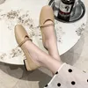 Scarpe eleganti in pelle laccata da donna con tacco alto e punta quadrata, da lavoro, con fibbia, allacciatura bassa