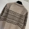 Kaschmirpullover Damen Pullover Herbst Sweatshirt Retro gemusterter langärmeliger Pullover Strickpullover Damen Designer-Kleidungspullover