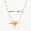 Chaînes Joolim Bijoux En Gros ÉtancheTarnish Gratuit Sweety Romantique Solide Amour Coeur Pendentif Collier En Acier Inoxydable Pour Les Femmes