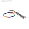 Charm Bracelets 2 Pieces Multi Color Rope Bracelet Adjustable Handmade Knots Rainbow Thread Bracelets Bangles For Women Men rs JewelryL231214