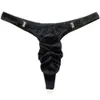 U convexe Sexy glace soie plissé sac hommes string Jockstrap sous-vêtements gai chaud Double boucle Passion