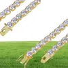 Naszyjniki tenisowe moda mężczyźni kobiety 6 mm rażące dławiki cyrkonu luksusowe 18 -karatowe złoto plisowane hip -hop chokery łańcuchowe 99904491
