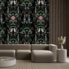 壁のステッカー対称暗い花の森のテーマPVC防水自己肥沃な壁紙皮とスティックDIYリビングルームの装飾231212