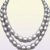 Piękny 910 mm Naturalny Tahitian Srebrny Naszyjnik Pearl 32 Quot96722975715328