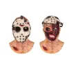 공포 Jason Scary Cosplay Full Head Latex Mask Open Face Haunted House Props Halloween Party Supplies 220613310g