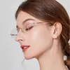 Güneş Gözlüğü Çerçeveleri Kadın Titanyum Gözlükler Tasarım Gözlükler Çerçeve Miyopi Okuma Rimless 6 g Ultra Hafif Ağırlık