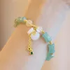 Bracelets de charme bracelet de jade en soie dorée naturel pour femmes magnifiques bambou pendais bijoux perles de pierre accessoires causaux