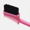 Double Side Hair Edge Control Borstar Hårkam Salong Brush Eyebrow Combs Pin Tail Frisör Styling Beauty Tool W1451