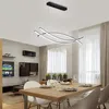 Chandeliers Dining Table Island Ceiling Chandelier Kitchen Strip Aluminum House Suspension LED Hanging Lamp