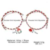 Alyans 2pcs Noel Noel Baba ile Çift Mıknatıs Bilezik Cazibe Halat Kolye Bangles Twelry