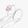 Clusterringe BF Club 925 Sterling Silber Ring für Frauen Pink Herzstein Finger Open Vintage Handmade Allergy Party Geburtstagsgeschenk