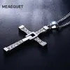 Meaeguet Stainless Steel Cross Necklaces Pendants Fashion Movie jewelry The Fast and The Furious Toretto Men CZ Necklace CX200721292l